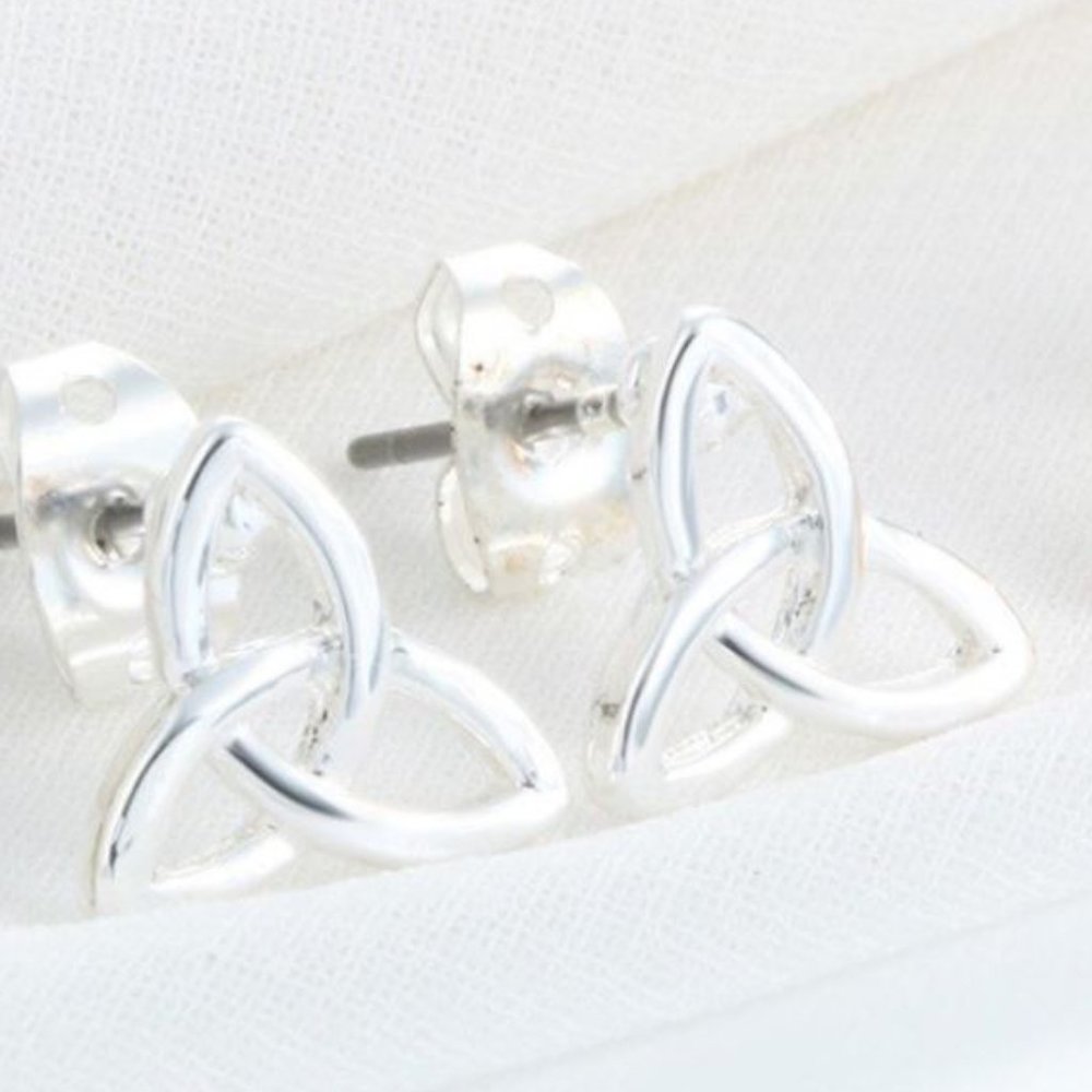2/$12 Silver Celtic Stud Earrings